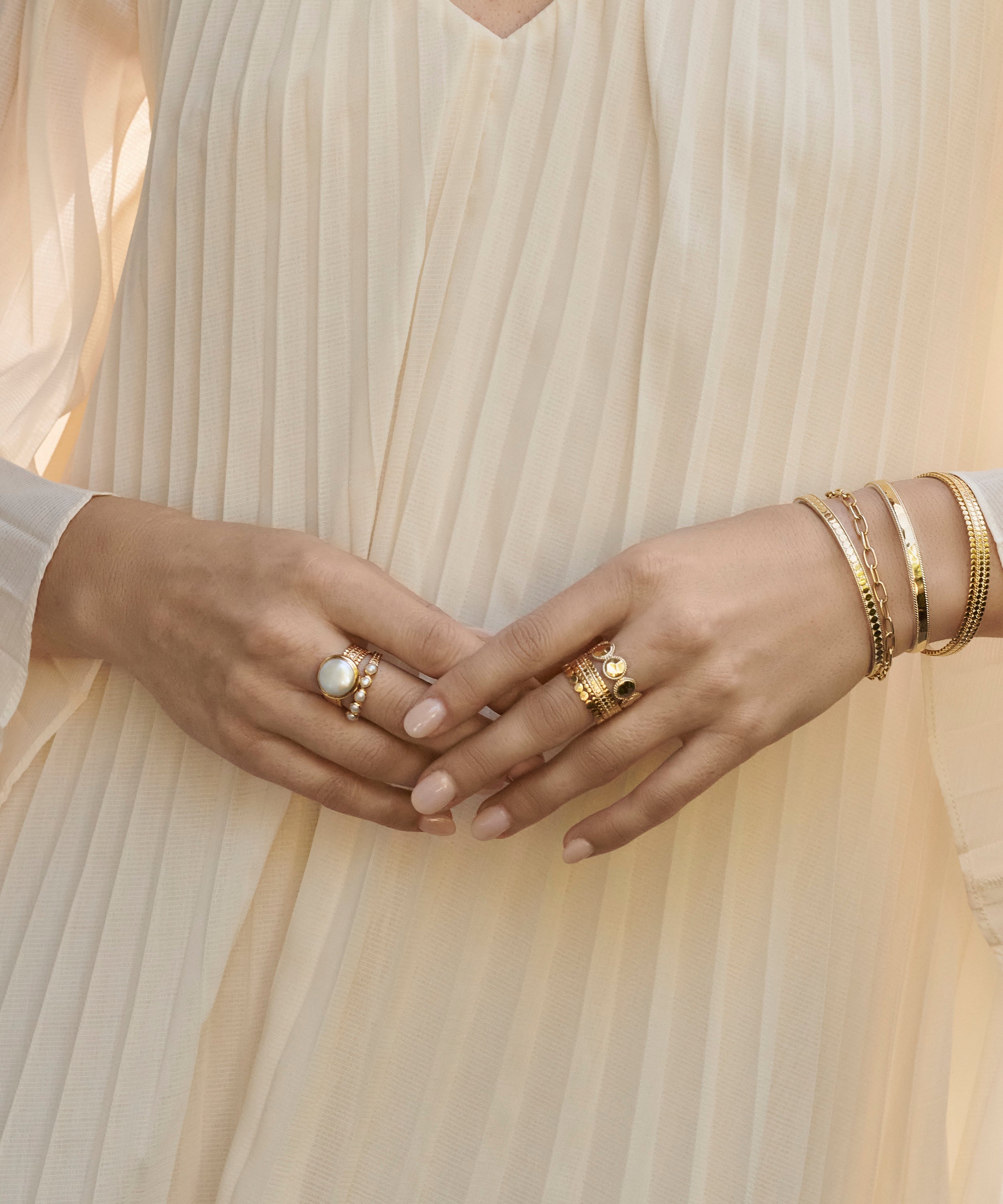 Gold Thread Crochet Cocktail Ring