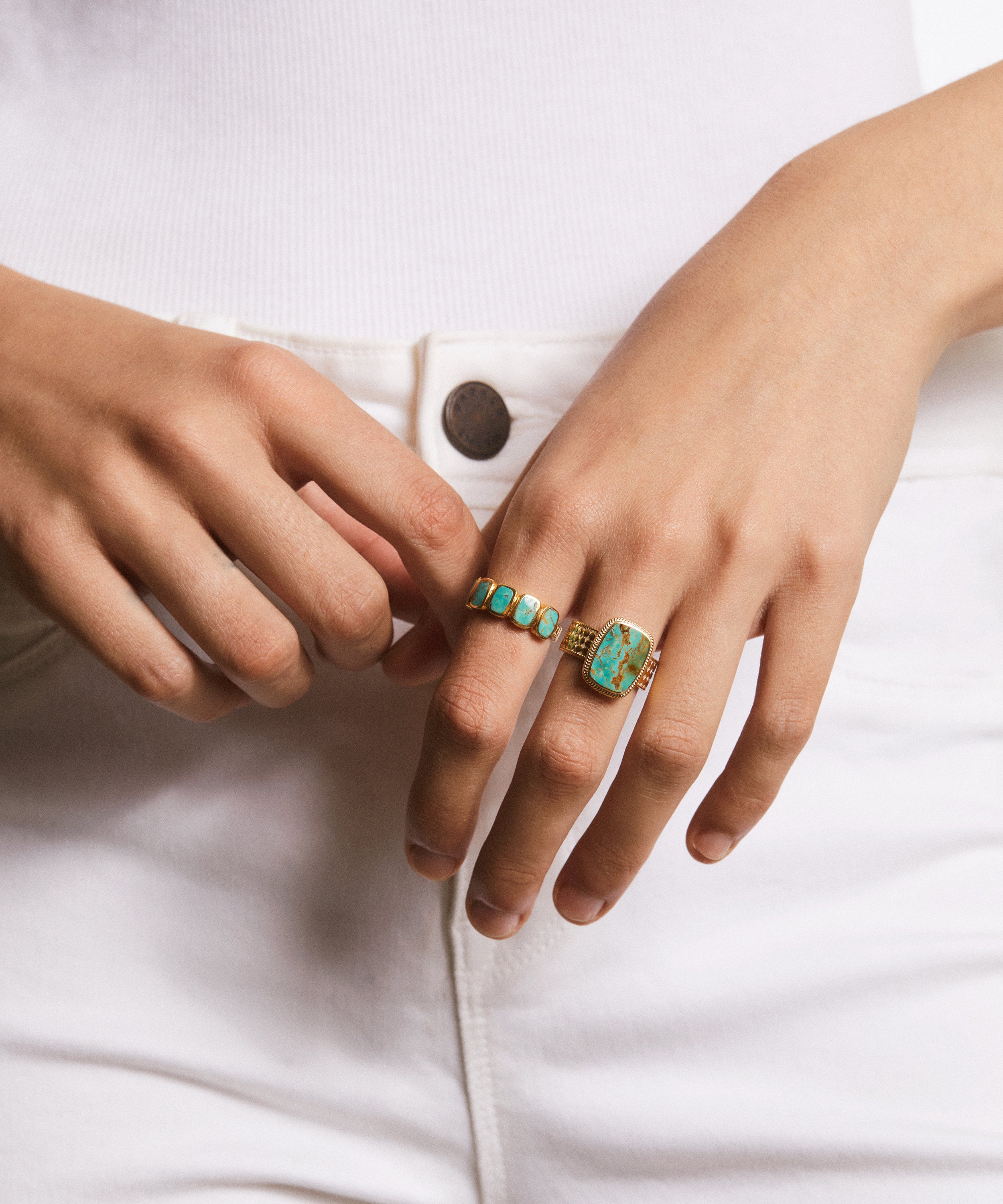 Turquoise Multi-Cushion Ring