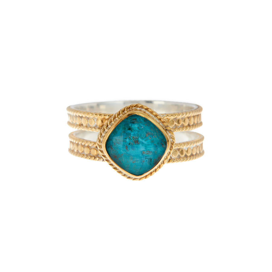 Chryscolla Cushion Double Band Ring