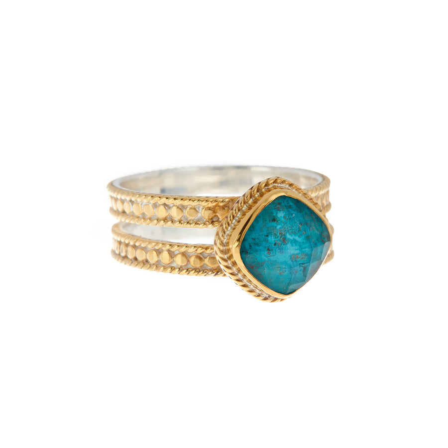 Chryscolla Cushion Double Band Ring