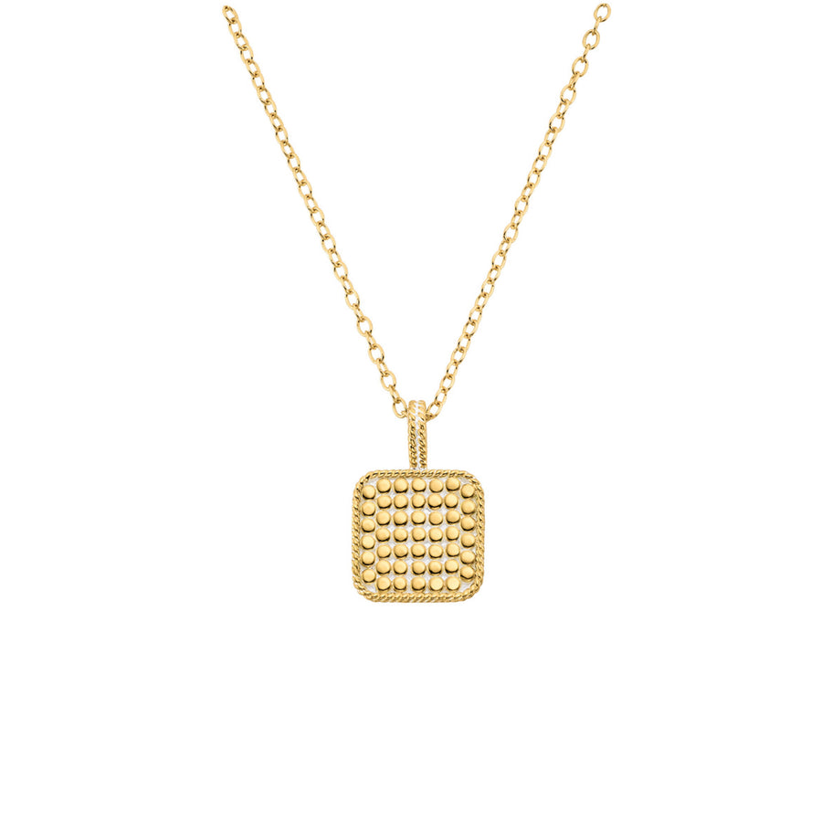 Dotted Cushion Reversible Pendant Necklace - Gold