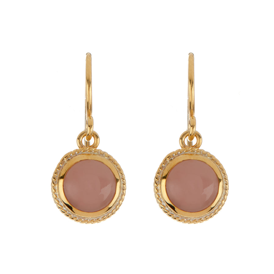 Guava Quartz Circle Drop Earrings