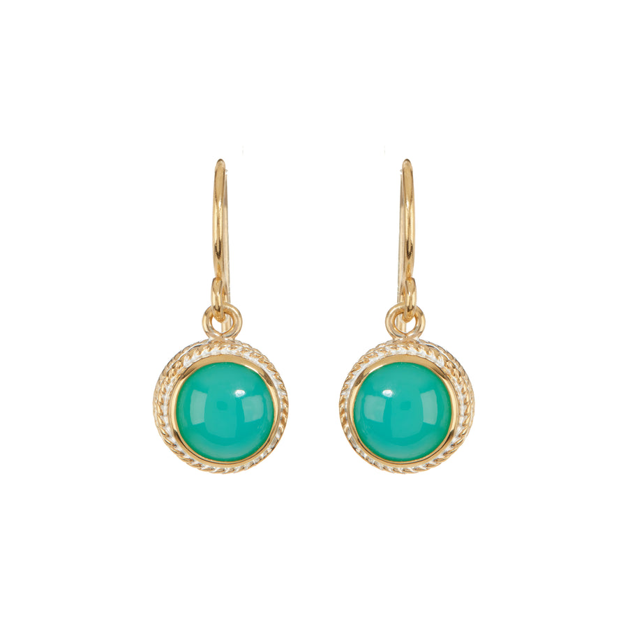 Green Chrysoprase Circle Drop Earrings