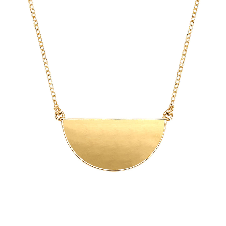 Reversible Half Moon Pendant Necklace - Gold