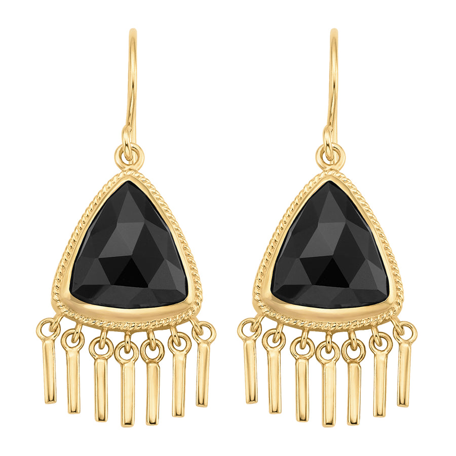 Black Onyx Fringe Earrings