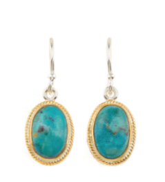 Turquoise Oval Drop Earrings