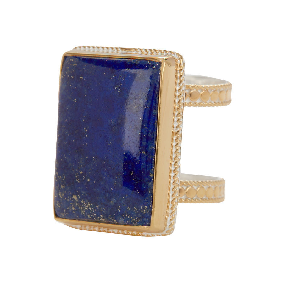 Large Lapis Rectangluar Cocktail Ring