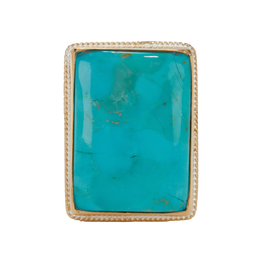 Large Turquoise Rectangular Cocktail Ring