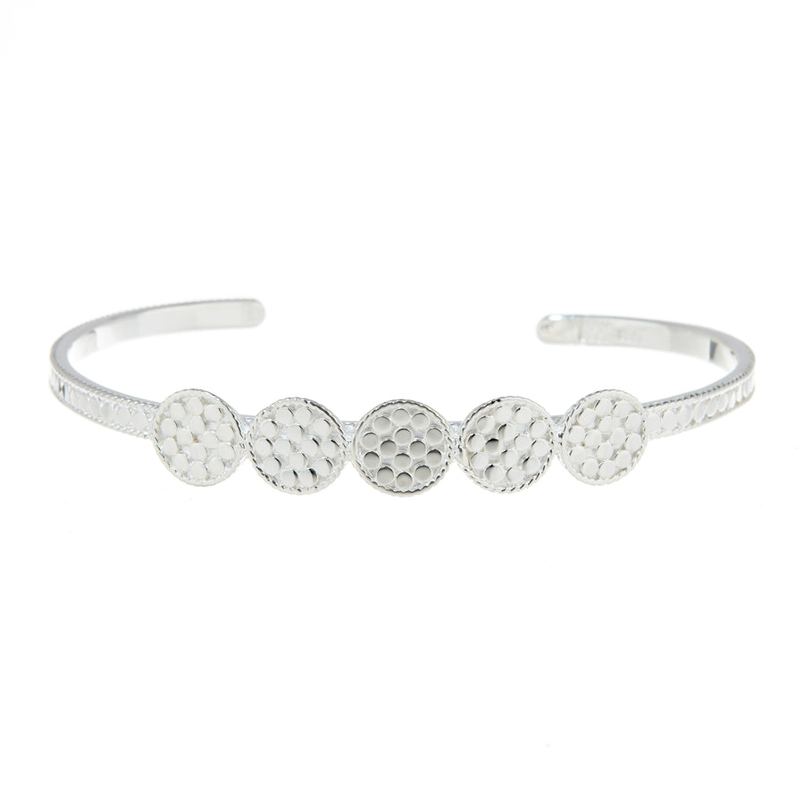 Multi Disc Skinny Cuff - Silver