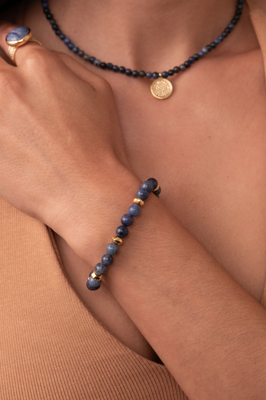 Dumortierite Beaded Bracelet