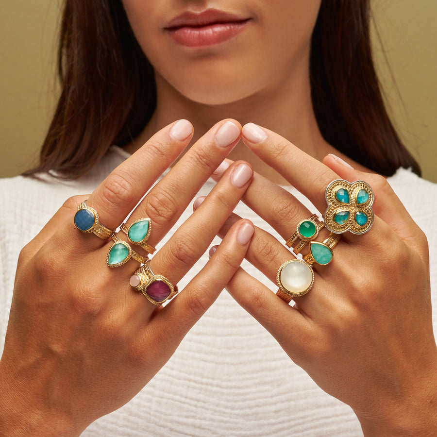 Green Chrysoprase Cocktail Ring