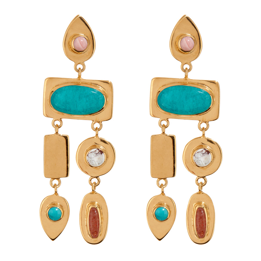 Multi-Shape Drop Earrings