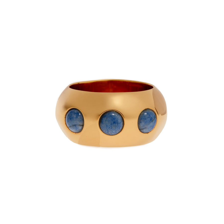 Dumortierite Multi-Stone Dome Ring