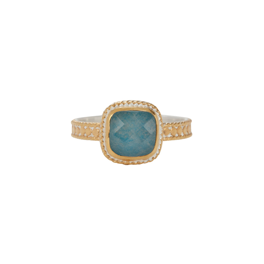 Blue Quartz Cushion Stacking Ring