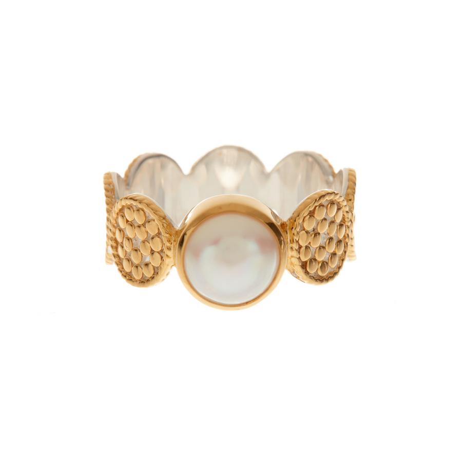 Pearl and Multi-Circle Disc Ring