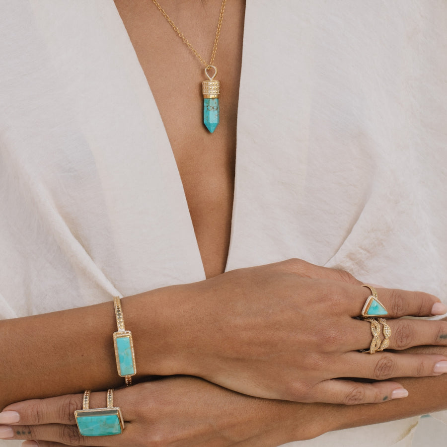 Turquoise Skinny Rectangular Cuff