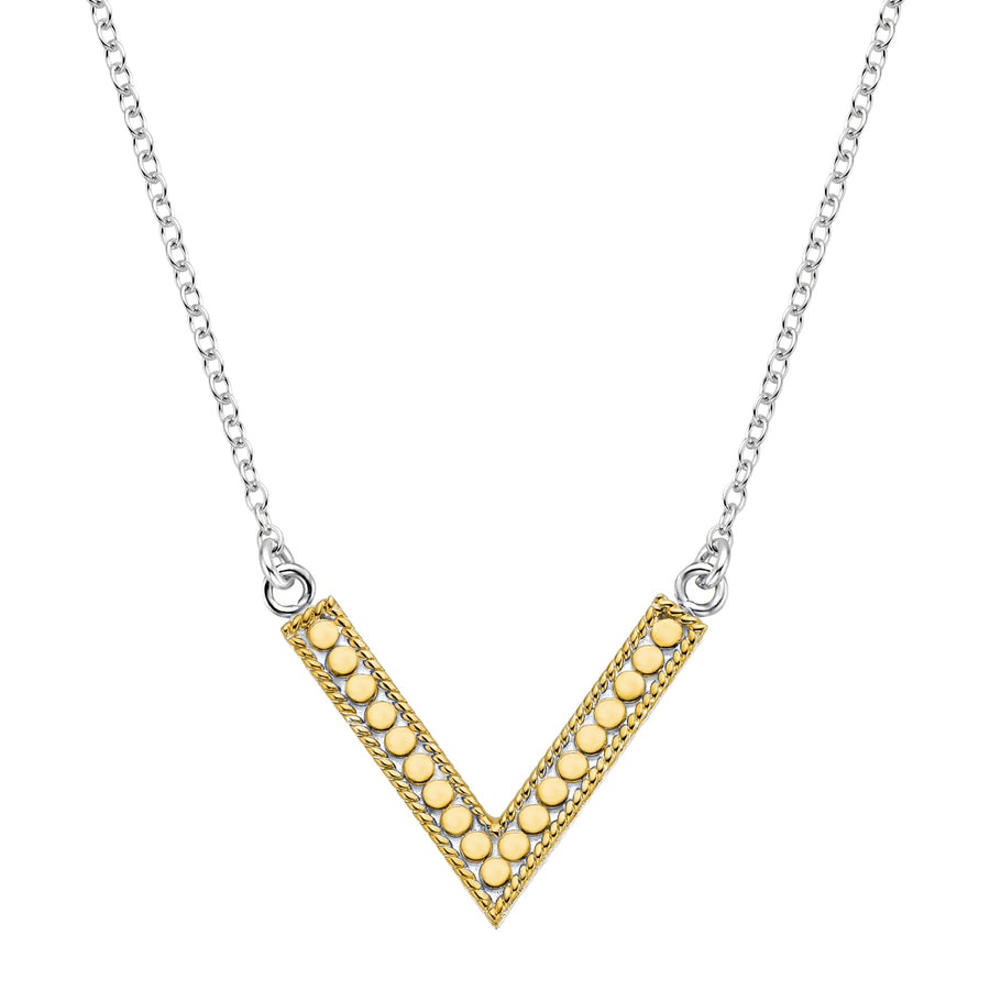 V - Necklace - Gold and Silver 