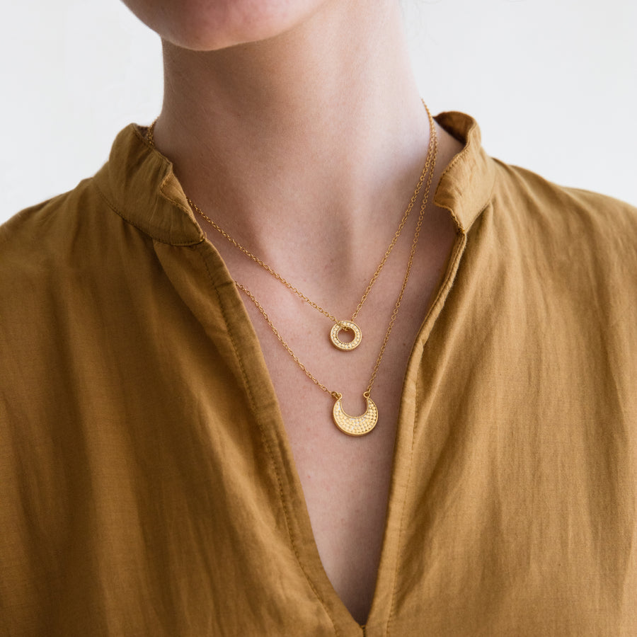 Classic Crescent Necklace - Gold