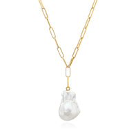 White Baroque Pearl Pendant Necklace - Modern Chic Jewelry Gifts