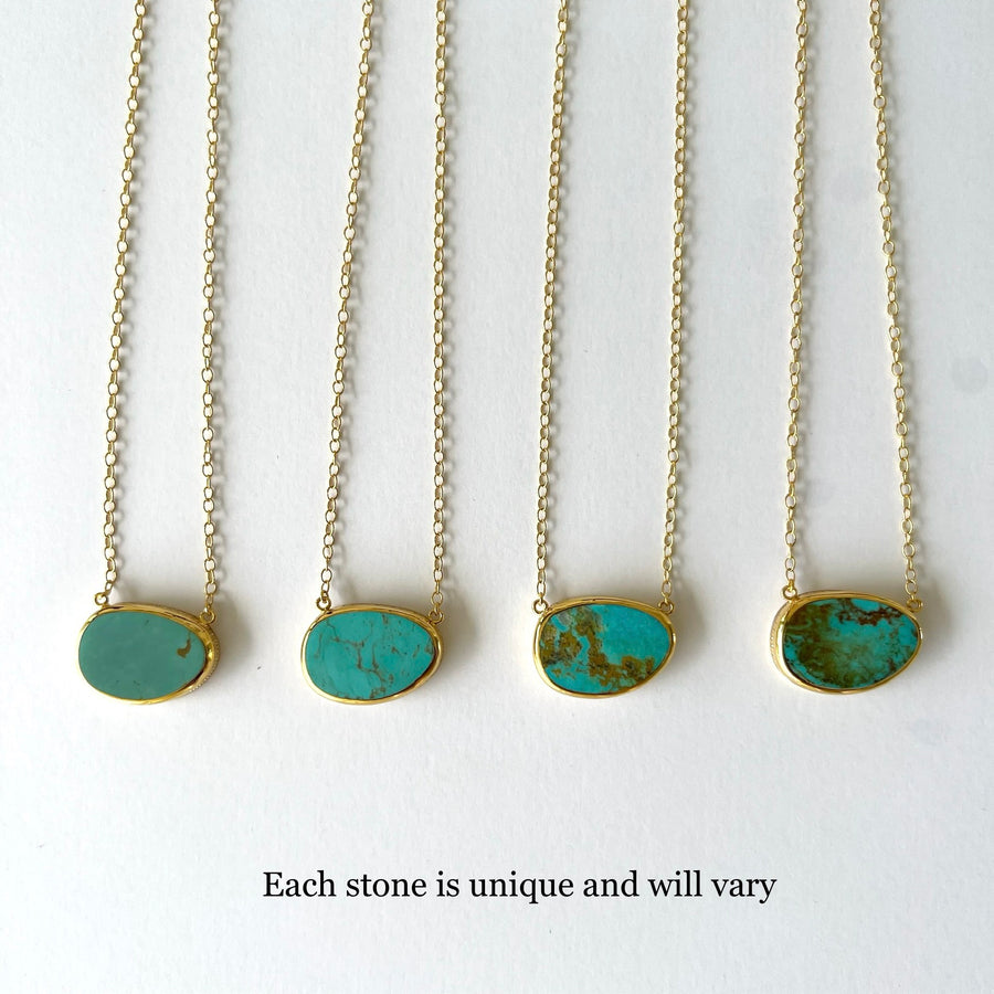 Large Asymmetrical Turquoise Necklace - Silver